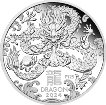 1/2 Unze Silber Lunar III Drache 2024 PP (Auflage: 4.000 | Polierte Platte)
