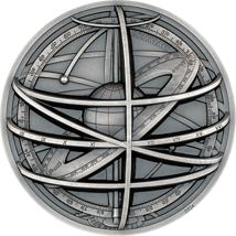 2 Unze Silber Historische Instrumente Armillary Sphere 2024 (Auflage:1.500 | High Relief | Antik Finish)