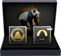 Black and Golden China Panda Set 2023 (Auflage: 100 | vergoldet | Ruthenium)
