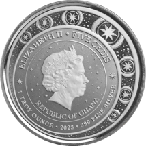 1 Unze Silber Ghana Unicorn 2023 (Auflage: 2.000 | lila coloriert)