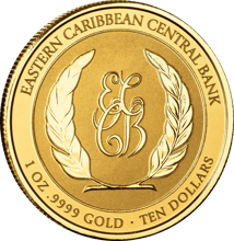 1 Unze Gold EC8 St. Lucia 2023 Coat of Arms  (Auflage: 100 | coloriert)