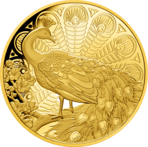 1 Unze Gold Pfau 2024 PP (Auflage: 99 | Polierte Platte)