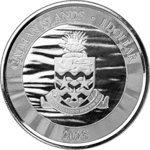 1 oz Silver Cayman Islands Stingray 2023 (Mintage: 500 | colorized)