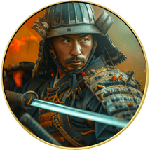 1 Unze Silber Samuraikrieger Kenshin 2024 (Auflage: 50 | coloriert | vergoldet)