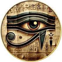 1 Unze Silber Horus Auge 2024 (Auflage: 50 | coloriert | teilvergoldet)