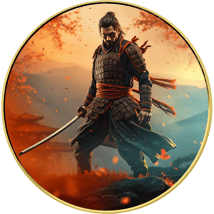 1 Unze Silber Samuraikrieger Hideyoshi 2024 (Auflage: 50 | coloriert | vergoldet)