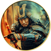1 Unze Silber Samuraikrieger Miyamoto 2024 (Auflage: 50 | coloriert | vergoldet)