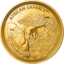 5 Unze Gold African Safari Nashorn 2018 PP (Auflage: 50 | Zertifikat Nr. 1)