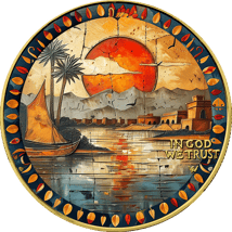 1 Unze Silber Ägypten Geb und Anhor 2024 (Auflage: 50 | coloriert | teilvergoldet)