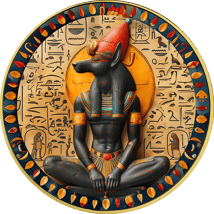 1 Unze Silber Ägypten Anubis 2024 (Auflage: 50 | coloriert | teilvergoldet)