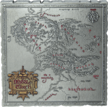 5 Unze Silber Herr der Ringe Karte Mittelerde 2024 (Auflage: 250 | Antik Finish)