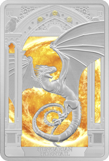 1 Unze Silber Horntail Harry Potter Magische Kreaturen 2023 PP (Auflage: 2.000 | coloriert | Polierte Platte)