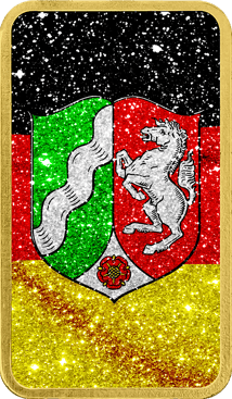 1 Unze Silberbarren Nordrhein-Westfalen (Auflage: 100 | teilvergoldet)