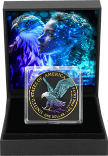 1 oz Silver American Eagle Hologram 2024 (Mintage: 100 | Ruthenium | partially gold-plated)
