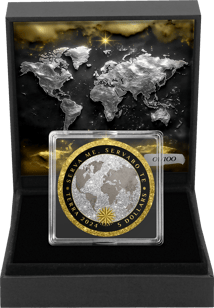 1 Unze Silber Terra Iced Out White 2024 (Auflage: 100 | Ruthenium | Antik Finish | teilvergoldet)