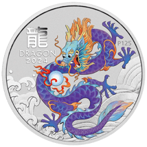1/2 Unze Silber Lunar III Drache 2024 Lila (Auflage: 200.000)