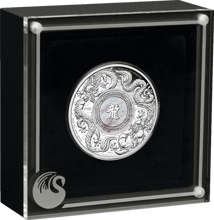 2 Unze Silber Double Dragon with Mother of Pearl 2024 (Auflage: 2.888 | Polierte Platte)