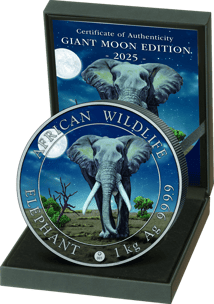 1 kg Silber Somalia Elefant Giant Moon 2025 (Auflage: 100)