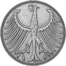 Deutschland 5 DM Silberadler 1960 Buchstabe F