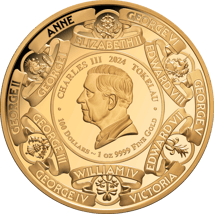 1 Unze Gold Britische Monarchen 2024 (Auflage: 99 | mit Diamant | Polierte Platte)