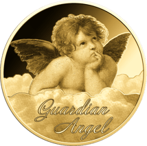 Gold Schutzengel Münze