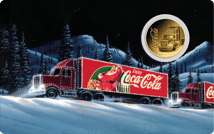 Gold Coca Cola Truck Münze