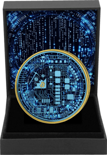 1 Unze Silber Blue Bitcoin (Auflage: 100 | teilvergoldet)