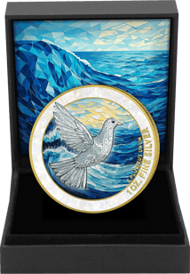 1 Unze Silber Perlmutt Friedenstaube 2024 (Auflage: 100 | teilvergoldet)