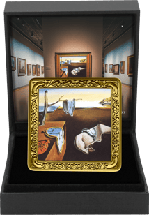 1 Unze Silber Bilderrahmen Salvador Dali - Fließende Uhren (Auflage: 100 | teilvergoldet)