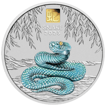 1 kg Silber Lunar III Schlange 2025 (Auflage: 388 | coloriert)