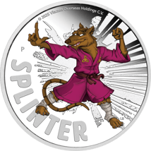 1 Unze Silber Teenage Mutant Ninja Turtles Splinter 2025 PP (Auflage: 5.000 | Polierte Platte | coloriert)