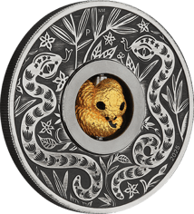 1 Unze Silber Jahr der Schlange 2025 AF (Auflage: 3.000 | bewegliche Schlange | Antik Finish)