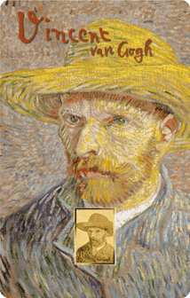 Gold Vincent van Gogh Selbstportrait mit Hut Münze
