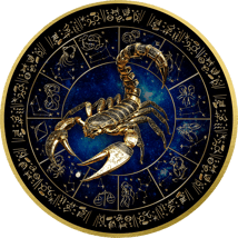 1 Unze Silber Sternzeichen Skorpion 2025 (Auflage: 100 | teilvergoldet | mit Diamant)