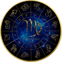 1 Unze Silber Sternzeichen Jungfrau 2025 (Auflage: 100 | teilvergoldet | mit Diamant)