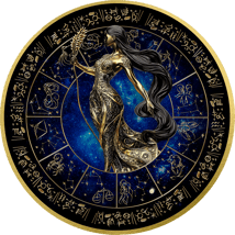 1 Unze Silber Sternzeichen Jungfrau 2025 (Auflage: 100 | teilvergoldet | mit Diamant)