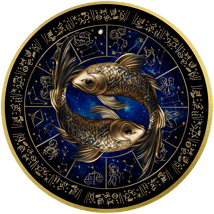 1 Unze Silber Sternzeichen Fische 2025 (Auflage: 100 | teilvergoldet | mit Diamant)