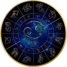 1 Unze Silber Sternzeichen Krebs 2025 (Auflage: 100 | teilvergoldet | mit Diamant)