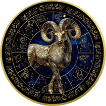 1 Unze Silber Sternzeichen Widder 2025 (Auflage: 100 | teilvergoldet | mit Diamant)