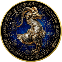 1 Unze Silber Sternzeichen Steinbock 2025 (Auflage: 100 | teilvergoldet | mit Diamant)