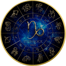 1 Unze Silber Sternzeichen Steinbock 2025 (Auflage: 100 | teilvergoldet | mit Diamant)