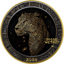 1 Unze Silber African Animals Black and Gold Leopard 2025 (Auflage: 100 | teilvergoldet)