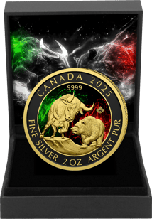 2 Unze Silber Bulle und Bär 2025 (Auflage: 100 | teilvergoldet)