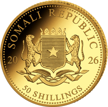 1/25 Unze Gold Somalia Elefant 2026