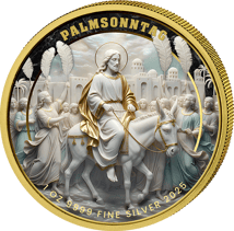 1 Unze Silber Palmsonntag Eintritt nach Jerusalem 2026 (Auflage: 100 | teilvergoldet)