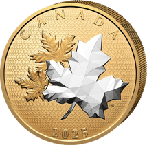 5 Unze Silber Maple Leaves in Motion 2025 (Auflage: 2.000 | teilvergoldet | Polierte Platte)