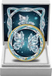 1 Unze Silber Kristall Schmetterling 2025 (Auflage: 100 | teilvergoldet)