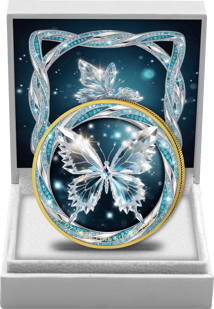 1 Unze Silber Kristall Schmetterling 2025 (Auflage: 100 | teilvergoldet)