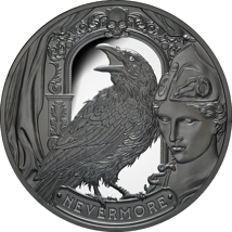 2 Unze Silber Edgar Allan Poe - Der Rabe 2025 (Auflage: 299 | Black Proof)