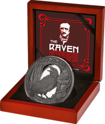 2 Unze Silber Edgar Allan Poe - Der Rabe 2025 (Auflage: 299 | Black Proof)